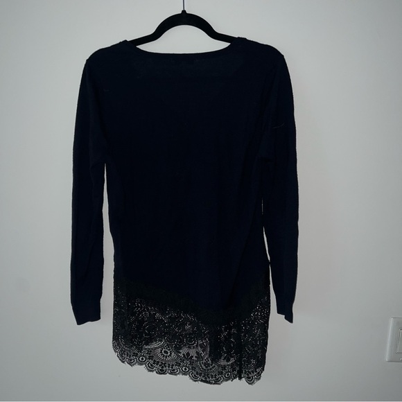Sandro navy blue black lace asymmetrical sweater - gorgeous size M - Picture 3 of 4